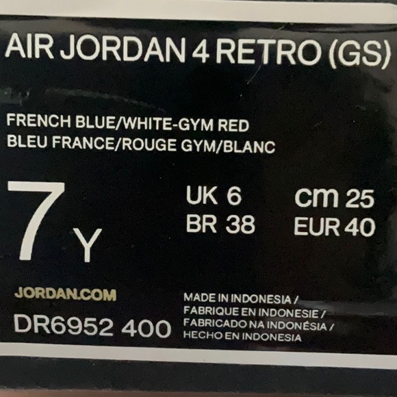 AIR JORDAN 4’s RETRO MESSY ROOM GS size 7Y boys - Picture 6 of 6